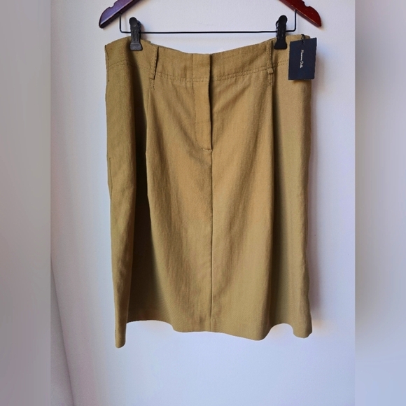 Massimo Dutti Elegant Safari Khaki Green Straight Skirt, Size XL - Picture 3 of 9